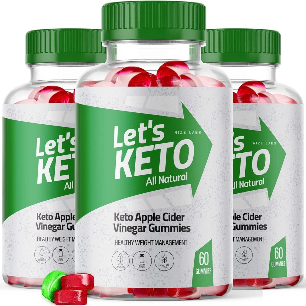 rize labs - Lets Keto Apple Cider Vinegar Gummies for Weight Management Loss - Advanced Formula - All Natural Ingredients (180 Gummies) (Pack of 3)