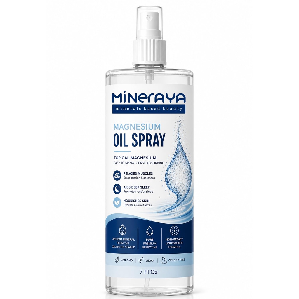 Magnesium Oil Spray 7 Fl Oz. 100% Organisk, Extra Styrka Topisk Magnesium Spray för fötter. Muscle Recovery & Sound Sleep