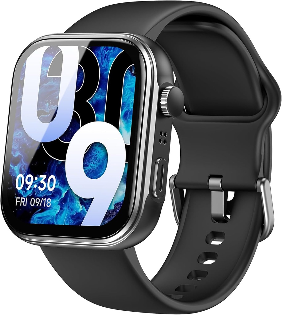 TOZO AMOLED S6 Smart Watch 1.85" Ultra-Clear Screen Dynamic Faces Bluetooth Call, 100 + Sports Modes Fitness Activity Tracker med Sleep Monitor IP68 Waterproof Black