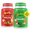 UpNourish Organic Fruits and Veggies Supplement - Support Diet Balance, Body Cleanse & Energy - 480 Frukt och Super Greens kapslar från naturen - frukt och grönsaker för vuxna och barn