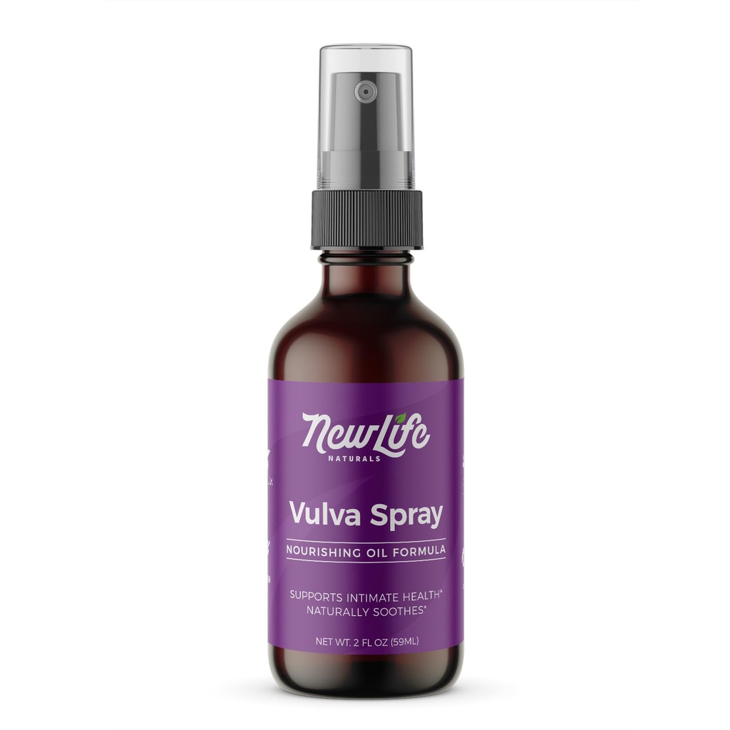 NewLife Naturals Feminine Spray Vaginal Moisturizer for Dryness Itching Irritation PH Menopause Support with Olive Oil, Lemongrass and More - 2 oz
