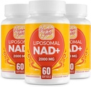 2000 MG NAD Supplement, Liposomal NAD + med hög absorption, mer effektiv än Nikotinamid Riboside, Pure & Plus Boosting Supplement, Aging Defense, Metabolism & Cellular, 180 mjukgels