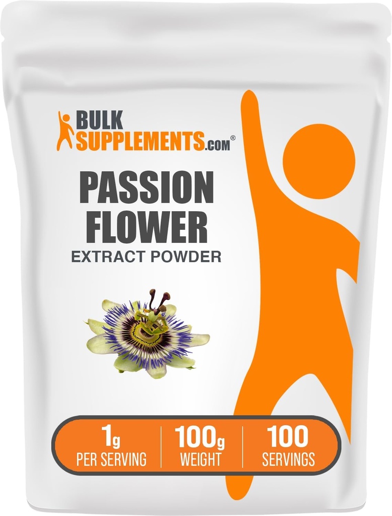 BulkSupplements.com Passion Flower Extract Powder - Passion Flower Supplement, Herbal Supplement - Gluten Free, 1g per Servering, 100g (3,5 oz) (Pack of 1)