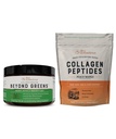 Live Conscious Beyond Greens & Collagen Peptides Peach Mango | Mushroom Coffee Alternative Low Caffeine + Hair, Skin, Nail och Joint Support