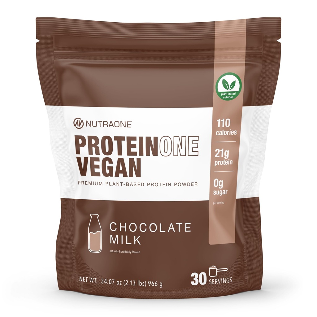 NutraOne ProteinOne Vegan Plant-Based Protein Powder Vegan Protein Powder, Dairy-Free, Pea och Rice Protein (Chocolate Milk)