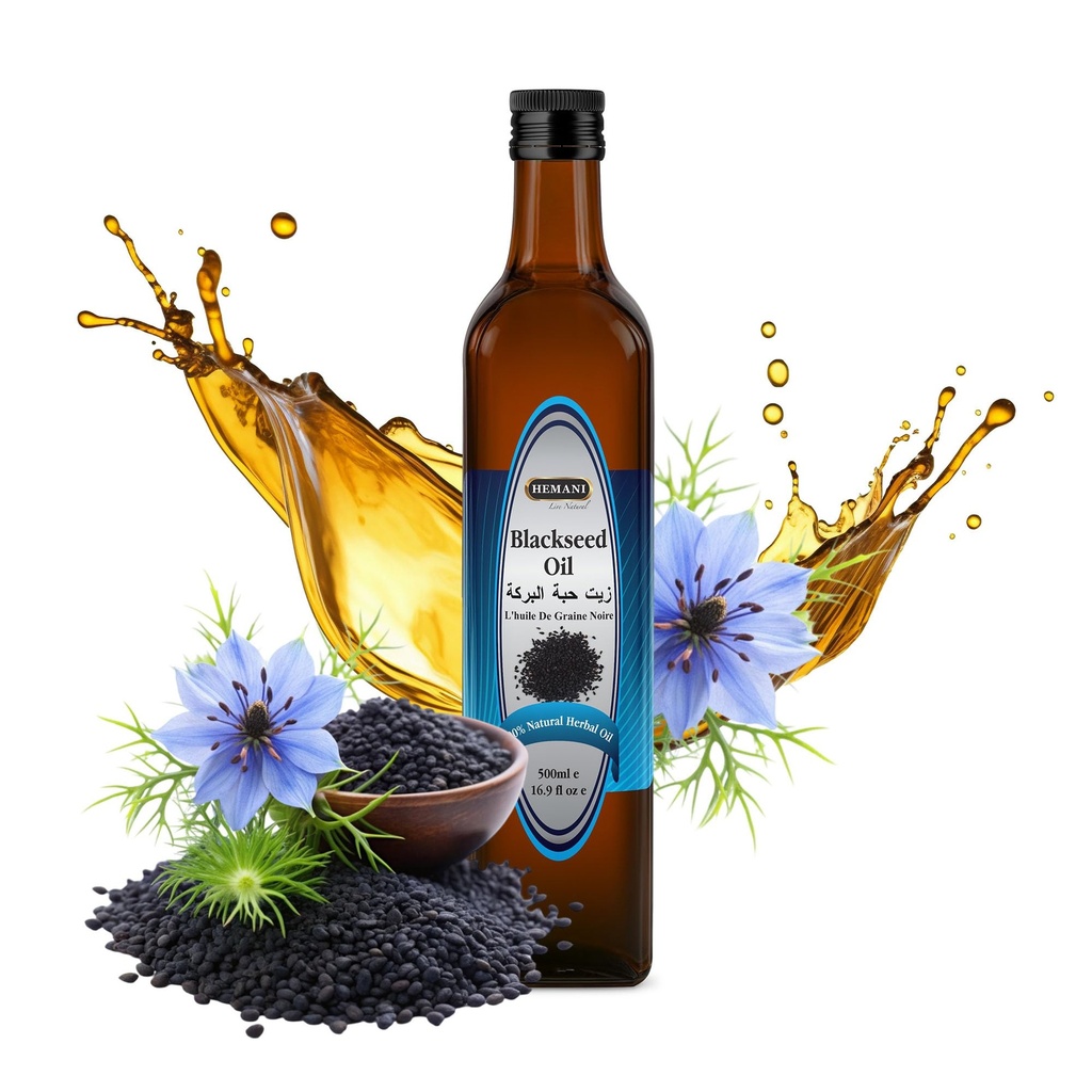 Hemani Black Seed Oil Cold Tryckt 16.91 Oz I 500ML I 100% Natural I Solvent Free I AKA Nigella Sativa I Kalonji I Svart kumminfrö Oil