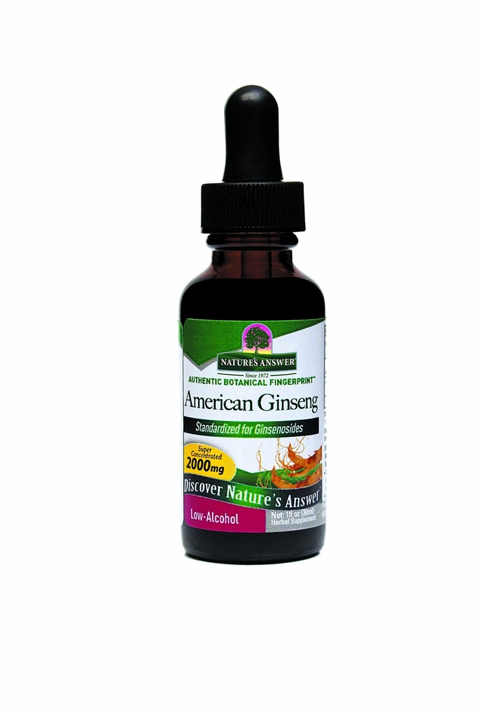 Naturens svar på American Gingseng Root Supplement med organisk alkohol, 1-Fluid Ounce | Immune Support | Främjar kognitiv funktion | Natural Energy Booster