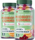 Yuve Vegan Probiotic Gummies, Probiotics for Women & Men, Sugar & Gluten-Free Gummy Probiotics, Digestive & Immune Support, 5 Billion CFU, Hjälper med förstoppning, Bloating & Leaky Gut - 60ct (2 Pack)