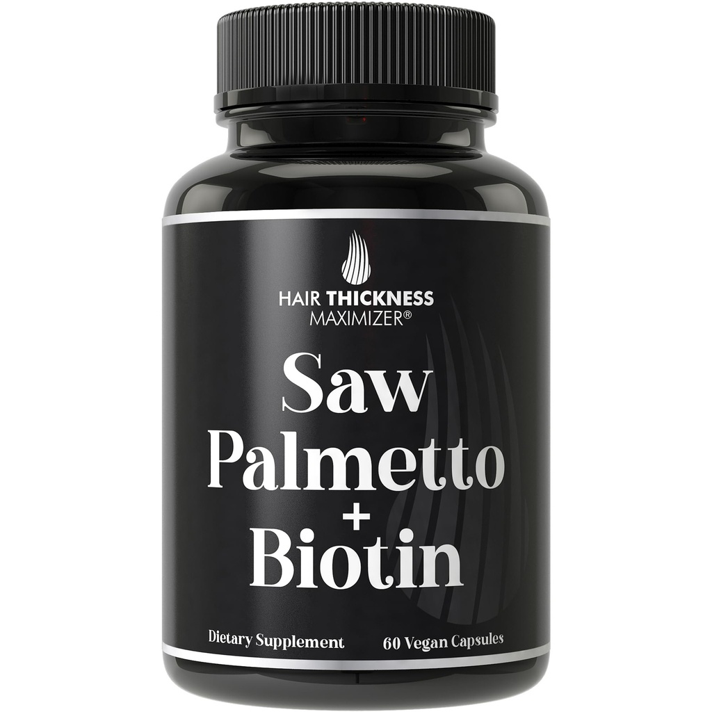 Såg Palmetto + Biotin Avancerad 2-i-1 Combo för hårväxt. Vegan kapslar komplettera med Natural Saw Palmetto Extract + 10000mcg Biotin. Håravfall och återväxtpiller för män och kvinnor. DHT Blocker