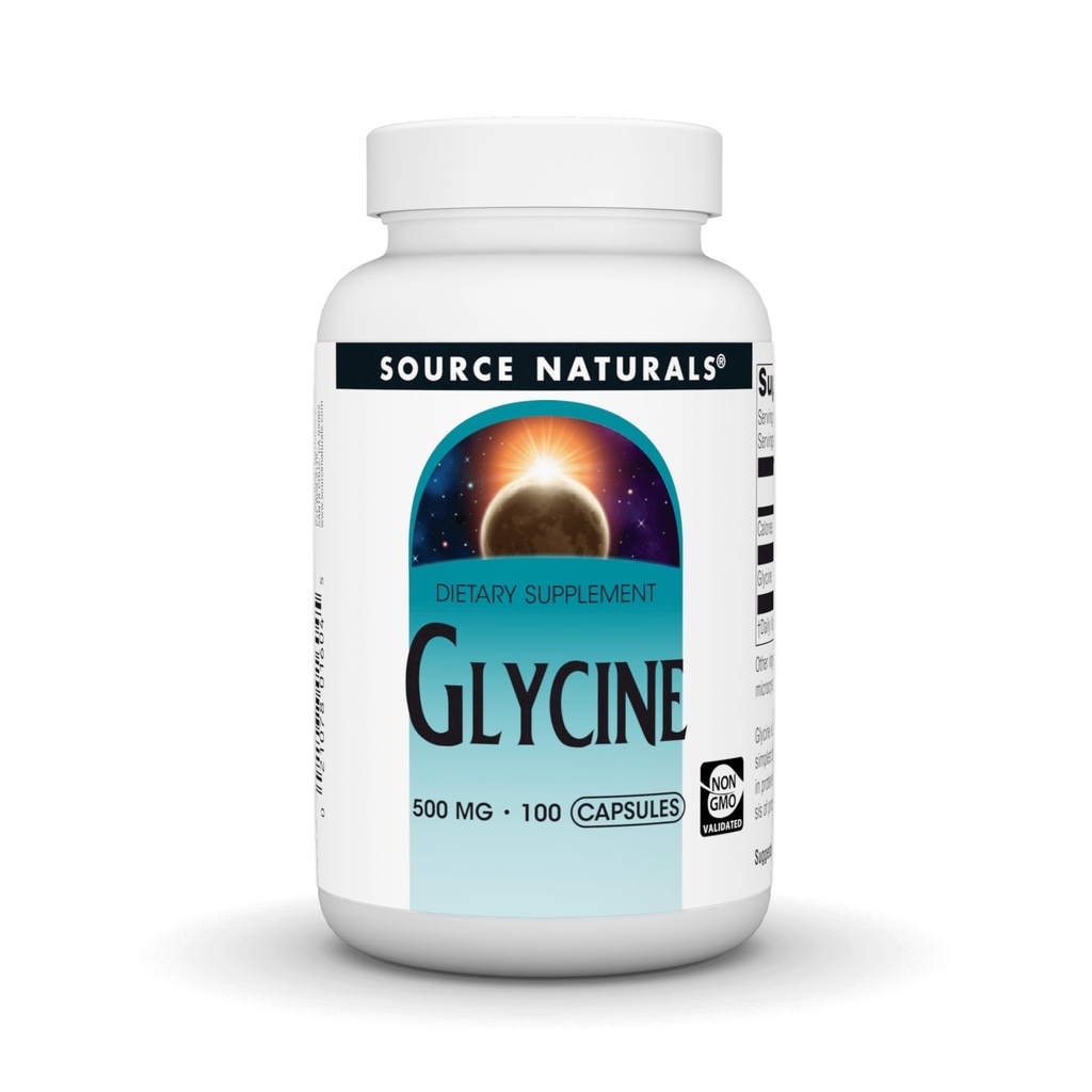 Källa Naturals Glycin 500 mg Aminosyra Kosttillskott - 100 kapslar