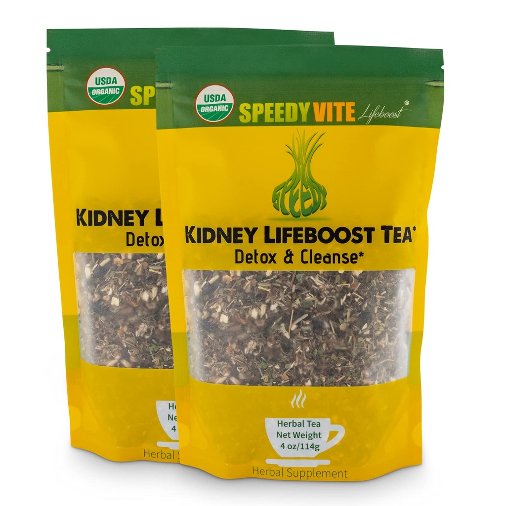 SpeedyVite Kidney Bladder LifeBoost Tea Herbal Supplement, USDA Organic Cleanses & Supports Urinary Tract Health, Marshmallow Root Dandelion Goldenrod Juniper Hydrangea + Naturlig Detox