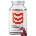 MTN OPS Vitamin D3 K2 Gummies, 5000 IE Vitamin D3 och Vitamin K2 MK7, Naturligt glutenfri med naturlig jordgubbsmak, 60 Soft-Chew Gummies, 60 portioner per behållare