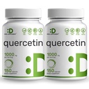 Quercetin 1000mg Per Servering (2 Pack) | 300 kapslar, höga biotillgängliga flavonoider, Tredjepartstestade, stöder hälsosamt immunsystem, icke-GMO, ingen gluten