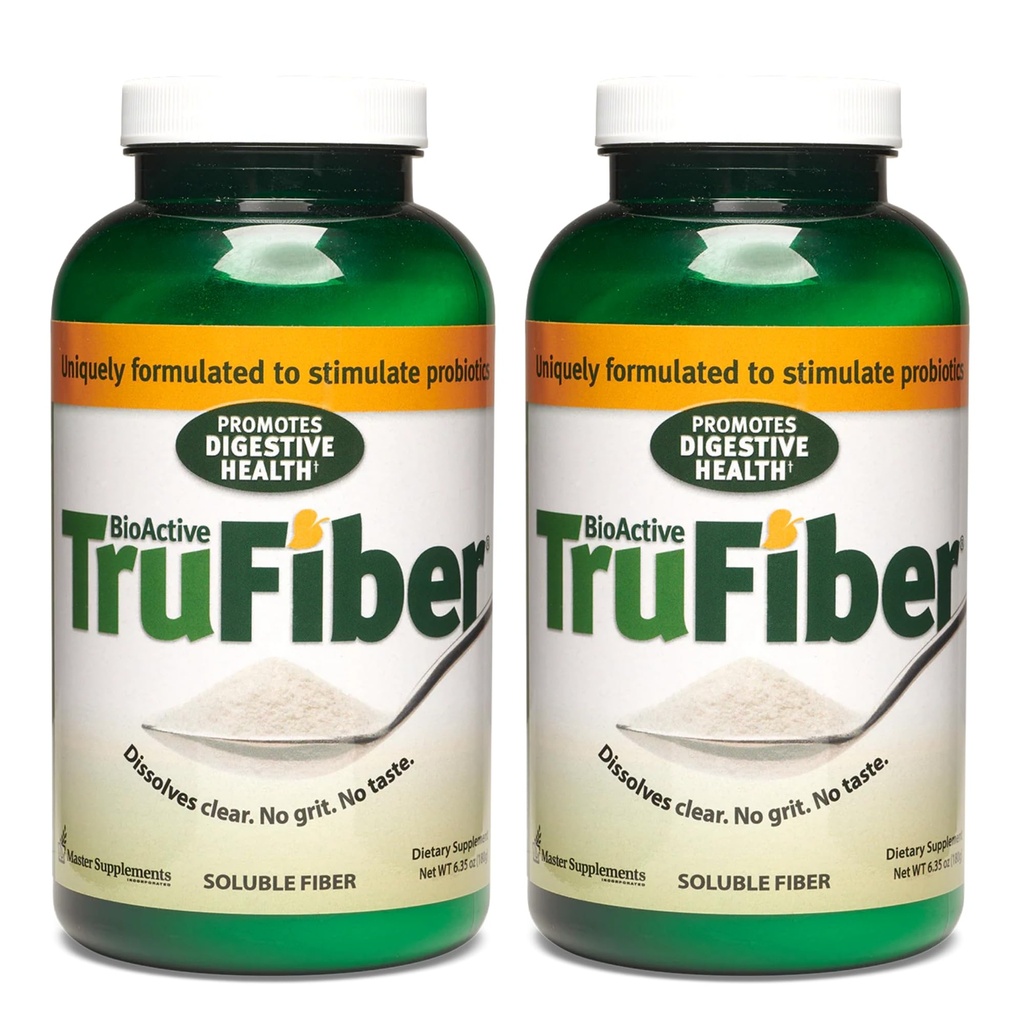 Master Supplements TruFiber - 6,35 oz, Pack of 2 - Prebiotisk fiber för att hjälpa till att öka probiotisk tillväxt - Stöder Digestive Health - Vegan, Gluten Free - 100 Totalt portioner