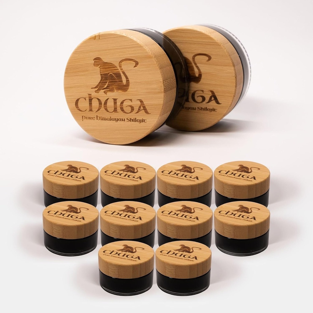 Chuga Shilajit Authentic Himalayan Shilajit Resin | Naturligt källad grad A Shilajit | 150 portioner per 35 Gram Jar (Pack av 12)