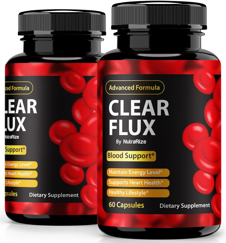 (2 Pack) Clear Flux Pills, Officiella ClearFlux Capsules, All-Natural Support, Premium Support för att upprätthålla stabila nivåer och hälsosam cirkulation, Natural Clear Flux Health Review (120 kapslar)