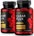 (2 Pack) Clear Flux Pills, Officiella ClearFlux Capsules, All-Natural Support, Premium Support för att upprätthålla stabila nivåer och hälsosam cirkulation, Natural Clear Flux Health Review (120 kapslar)