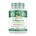 Organiska Veda Spirulina & Chlorella Capsules, 1500mg, 300 greve - Spirulina Chlorella Capsules med Super Green Antioxidanter, Phycocyanin, Amino Acid - Boost Immunity, Energy, Support Digestion