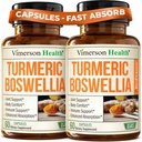 Boswellia Serrata Turmeric Supplement för Joint Support & Inflammation Balance - Turmeric Boswellia Supplement med Ginger & Black Pepper Extract för förbättrad absorption - Non-GMO - 2pack
