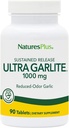NaturesPlus Ultra Garlite 1000 mg - 90 tabletter - Reduced-Odor Garlic - Näringsstöd för fri-radikal försvar och immunhälsa - Hållbart frisläpp - 90 portioner