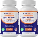 Vitamatic Melatonin 30 mg - med B6 & L-Theanin - 120 Snabbupplösta tabletter med naturlig Berry smak (2 tabletter dos = Melatonin 60 mg) (120 greve (2)