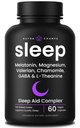 NutraChamps 10-i-1 naturliga sömnhjälpmedel för vuxna - Melatonin, Lemon Balm 1000mg, Chamomile 400mg, Valerian Root 600mg, L Theanine, L Tryptophan, GABA, Magnesium Sleep Aid