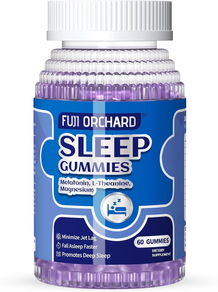 Sleep Gummies, Natural Sleep Gummies för vuxna med Magnesium & L-Theanine, Styrka Melatonin Gummies Sleep Aid för vuxna, 60 greve