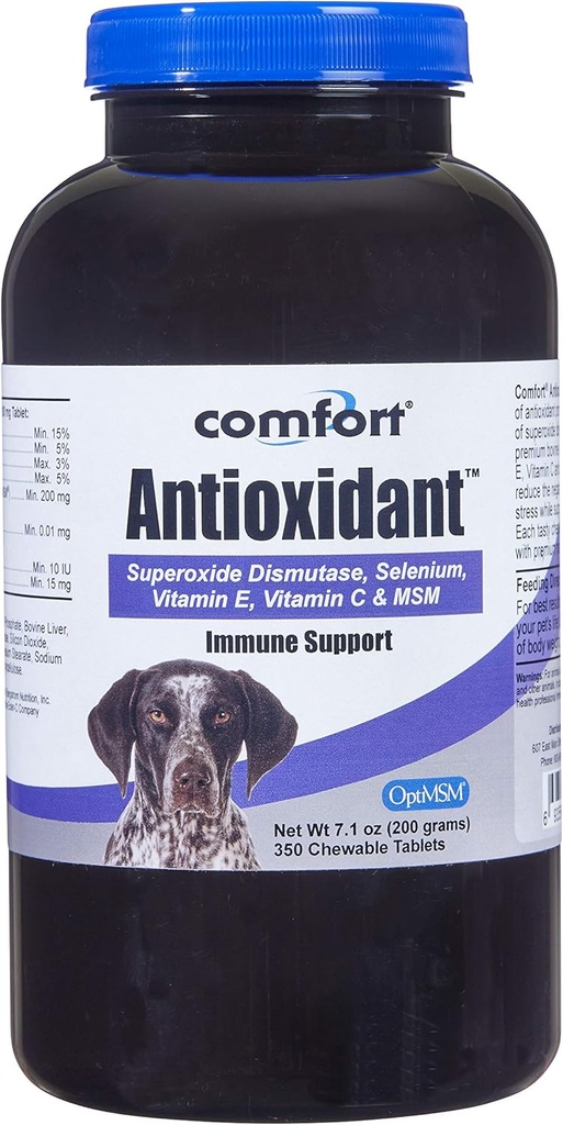 Kala Health COMFORT Antioxidant Supplement för hundar, 350 greve, Immune Support och hjälper till att minska hudallergier, innehåller: MSM, Superoxide Dismutase, Selen och Vitamin C & E, tillverkad i USA