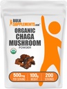 BulkSupplements.com Organic Chaga Mushrooms Powder - Chaga Mushroom Supplement, Superfood Supplement - Vegan & Gluten Free, 500mg per servering, 100g (3,5 oz) (Pack of 1)