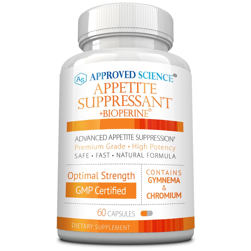 Godkänd Science® Appetite Suppressant - Gymnema, Chromium, Cayenne Pepper - 60 kapslar - Tillverkad i USA