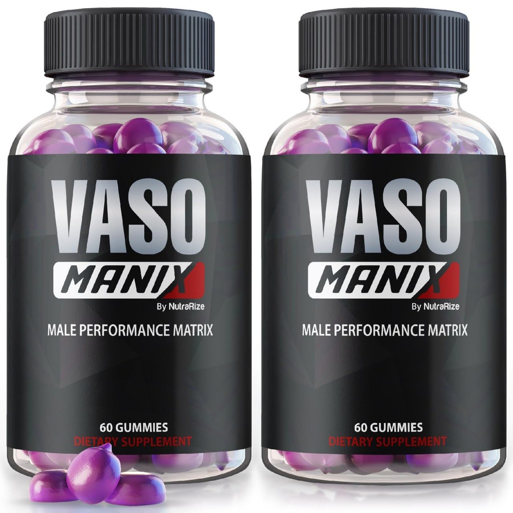 (2 Pack) VasoManix Gummies, Vaso Manix Classic Male Supplement, All Natural Formel för Män, Premium Gummy för att stödja prestanda, förtroende och övergripande hälsa, Officiella recensioner (120 Gummies)