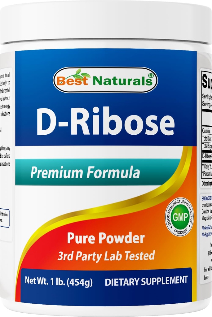 Bästa naturliga D-Ribose pulver 1 pund