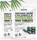 Premium Organic CHLORELLA /SPIRULINA 1000 tabletter (50/50) Kosher, Vegan - Green Algae Superfood, Cracked Cell Wall, Chlorophyll, High in Protein & Iron, inga tillsatser, eller fillers 8.75 Oz (2 Pack)