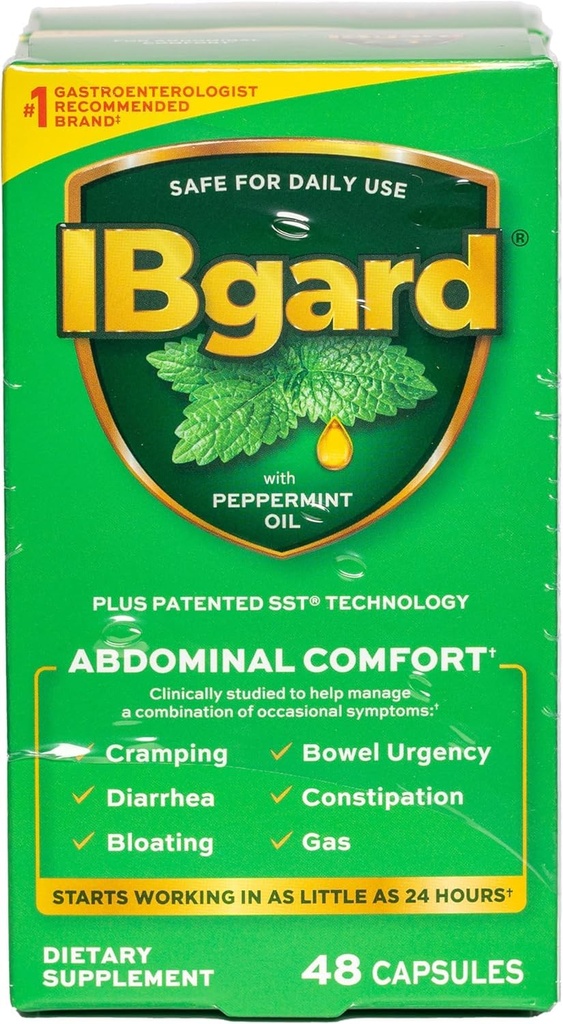 IBgard Gut Health Supplement, Peppermint Oil Capsules för Abdominal Comfort, 96 kapslar