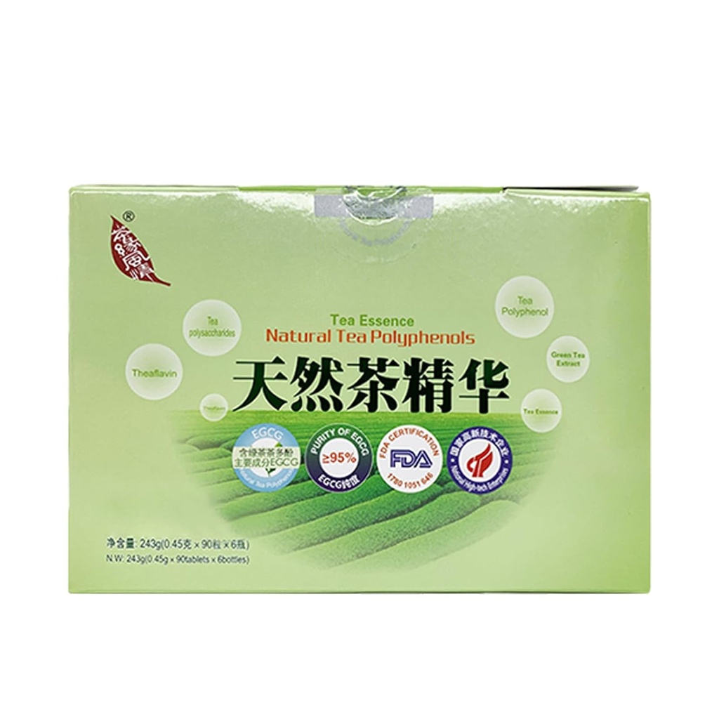 Grönt te extrakt, Nya Tea Era, Natur Tea polyfenoler tabletter,Tea Essence,90tablets/flaska,6bottles/box