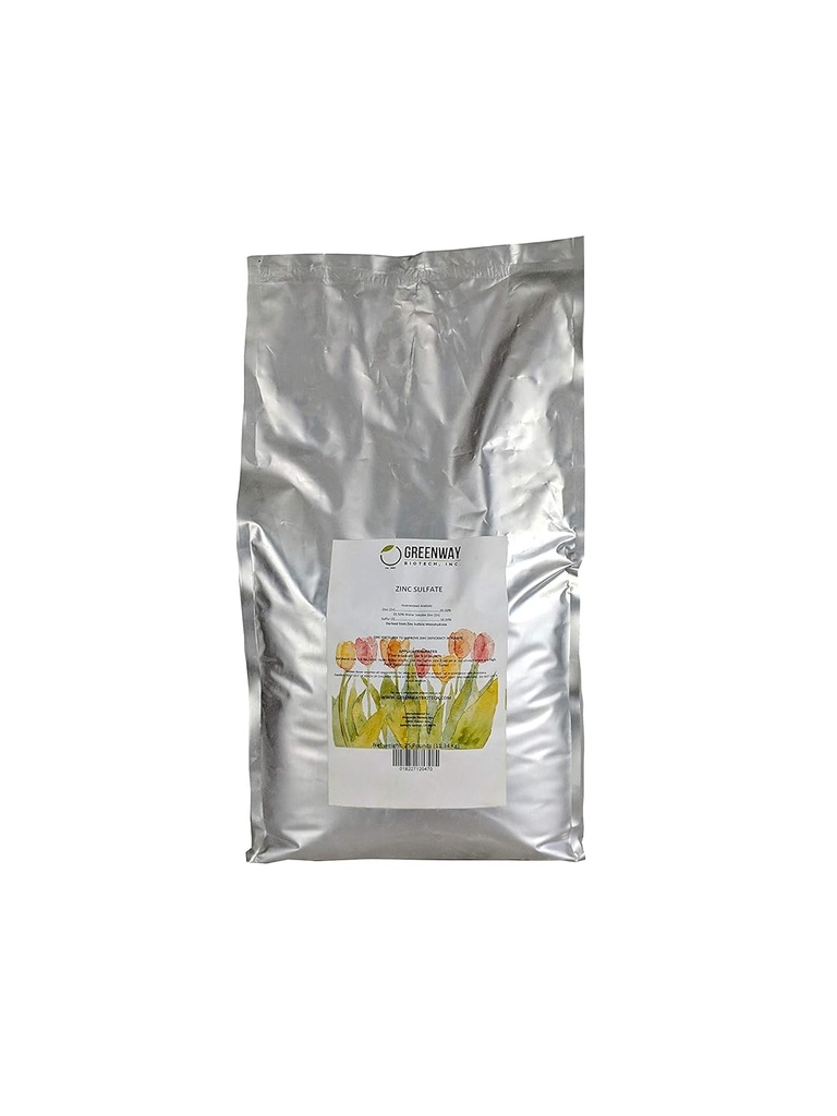 Greenway Biotech, Inc. Zink Sulfate Powder 35,5% Monohydrat Plus 16,5% svavel - 25 pund