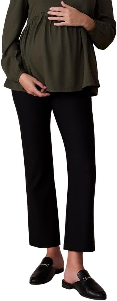 Moderskap Maternity kvinnor Super Stretch Secret Fit över Belly Ankle Straight Leg Graviditet Klä byxor för arbete