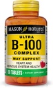 MASON NATURAL Ultra B-100 Complex - Hälsosamt hjärta och nervsystem, förbättrar immunfunktion och energimetabolism, 60 tabletter