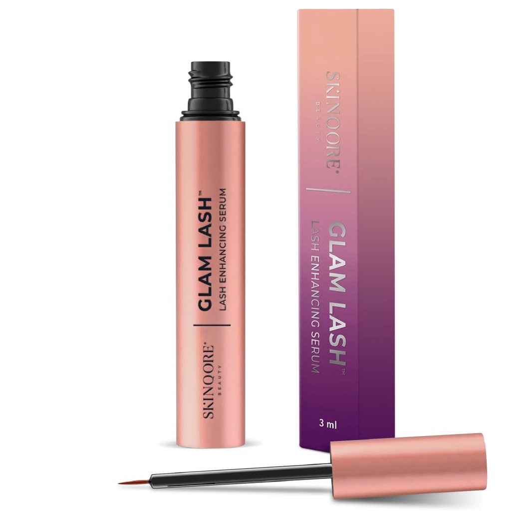 GlamLash Eye Lash Growth Serum | Rapid Lash Conditioner | Grow Longer Thicker Lashes | Keratin Peptides och Amino Acids Eyelash Enhancing Serum | Natural Eyelash Growth | USA Made - 3ml