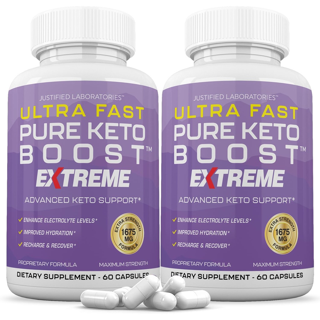 Ultra Fast Pure Keto Boost Extreme Keto Pills 1675MG New & Improved Formel innehåller Apple Cider Vinegar Extra Virgin Olive Oil Powder Green Tea Leaf 120 kapslar