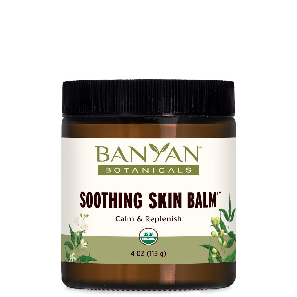 Banyan Botanicals Soothing Skin Balm - Organic Herbal Skin Care Salve med Neem Leaf och Vetiver - Kylning och lugnande Balm för naturlig hudhälsa - 4 oz - Non GMO Sustainably Sourced Petroleum Free