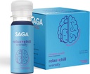 SAGA Organic Relaxation Shots | Innehåller Adaptogens & Mushrooms - Lion's Mane & Kava | High Bioavailability & Fast Onset | Elevate Mood & Reduce Fatigue | Strawberry Cucumber 2oz Shots (12-Pack)