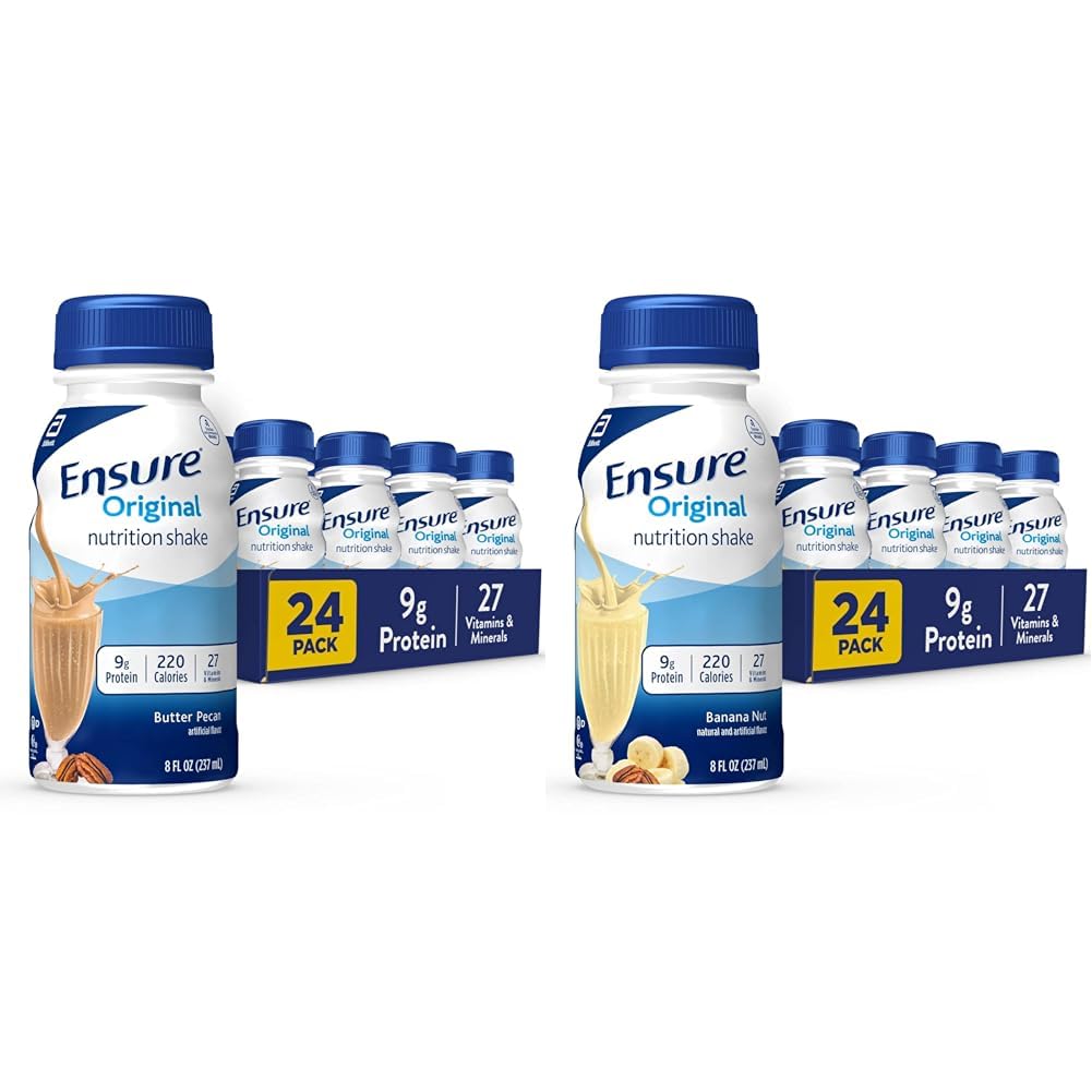 Säkerställ Original Butter Pecan & Banana Nutrition Shakes | Meal Replacement | 24 Pack Bundle