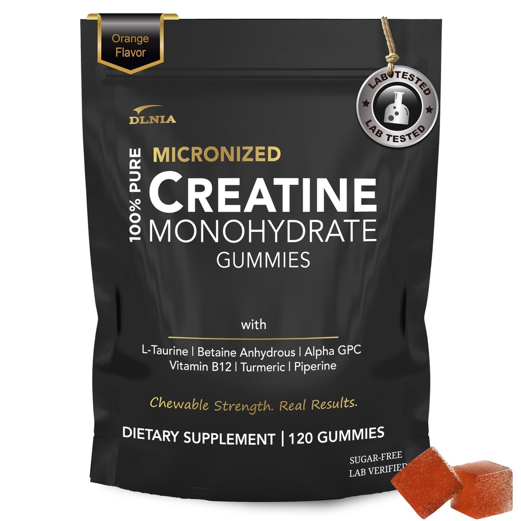Kreatinmonohydrat Gummies för män och kvinnor - Sugar Free & Vegan Advanced Formel W/L-Taurine + Vitamin B12 - för muskelstyrka, muskelbyggare, återhämtning, energiboost, Pre-Workout Supplement