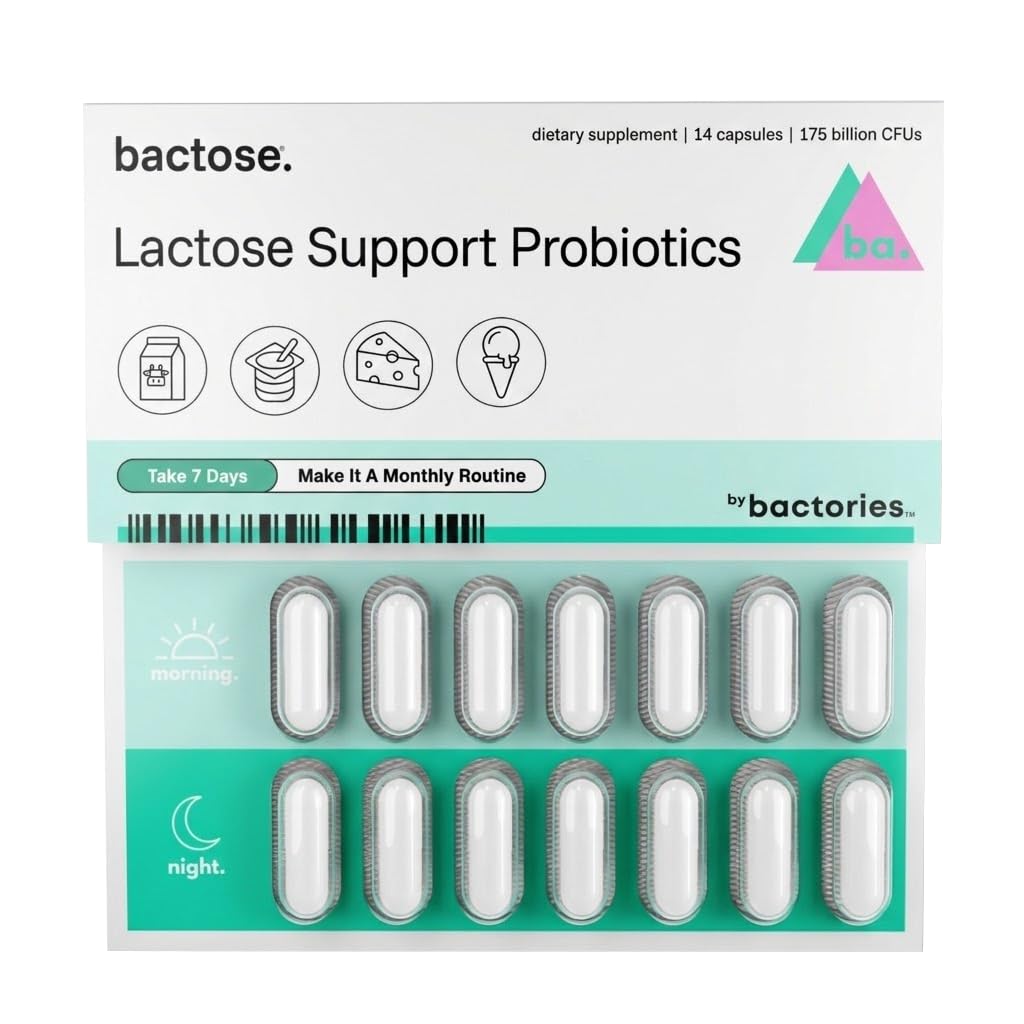 Probiotiska laktospiller för långvarig lättnad - Njut av mejeri igen - laktosintoleranstillskott - producera laktasenzymer i tarmen - naturligtvis bryta ner laktos (ta i 7 dagar - upprepa månadsvis)