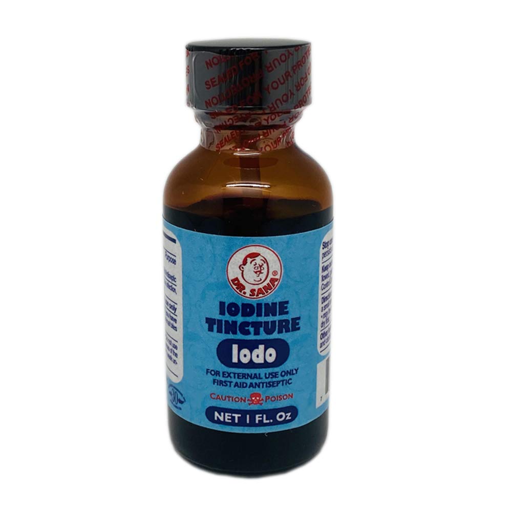 Dr Sana Iodine Tincture. Första hjälpen Antiseptic. Förhindrar infektion i mindre skrapor, skär, Bruises och Burns.