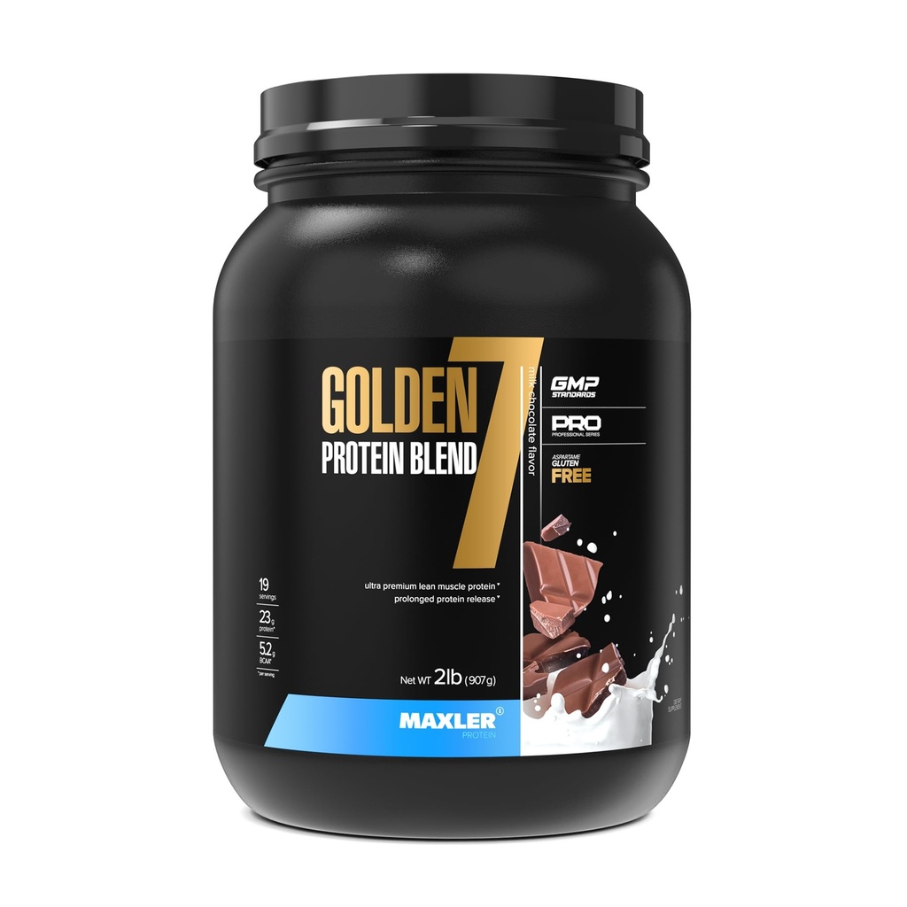 Maxler Golden 7 Protein Blend - Proteinpulver för Muscle Gain & Recovery - mjölkchokladproteinpulver 2 lb