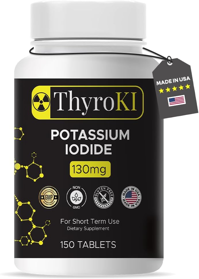 Premium Kaliumjodid tabletter 130 mg - Thyroid Support & Respiratory Health - YODO Naciente KI Pills | Fast-Dissolving Emergency Survival Iodine Supplement | Icke-GMO | 150 tabletter | Made in USA