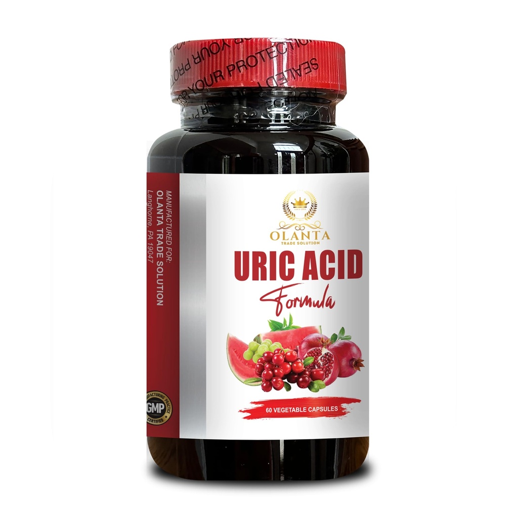 URIC Acid - Joint Comfort & Kidney Support Formel med Tart Cherry Extract, Milk Thistle, Celery Seed, Uric Acid Flush Supplement - 1 flaska 60 kapslar