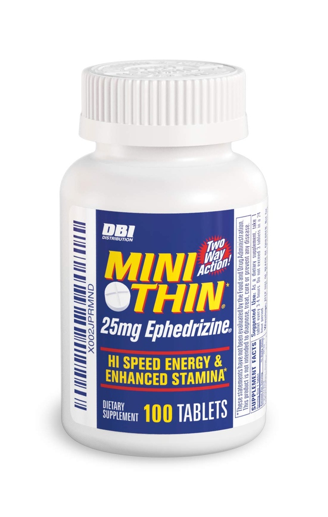 Mini Thin - Two-Way - Energikapslar formulerade med koffein och Ephedrizine - 100 kapslar